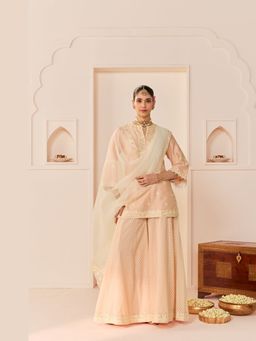 Sheetal Batra - Aadah- Princess-Cut Long Yellow Kurta With Palazzo
