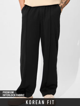 The Souled Store - Originals Solids Jet Black Mens Korean Pant