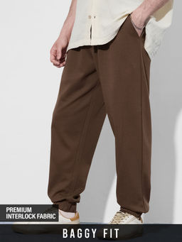 The Souled Store - Originals Solids Chocolate Brown Men Oversized Joggers