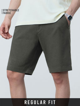The Souled Store - Slate Green Men Chino Shorts