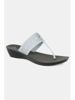 W - Aurelia Sky Blue Laser Cut Almond Toe Wedge