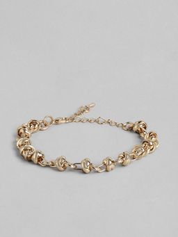Blueberry - Gold Plated Inter Lock Chain Bracelet