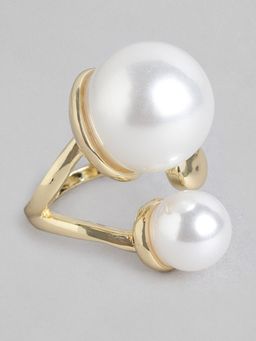 Blueberry - White Pearl Gold Plated Ring