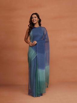 Fabindia - Multi-Color Cotton Silk Blend Dabu Printed Saree without Blouse