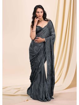 Trendmalls - Women's Grey Rangoli Silk Heavy Sequined Saree with Unstitched Blouse
