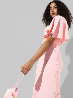 PINACOLADA - Womens Solid Pink Regular Fit Dress