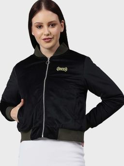 Campus Sutra - Black Solid Jacket