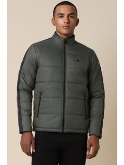 Allen Solly - Men Olive Solid Full Sleeves Casual Jacket