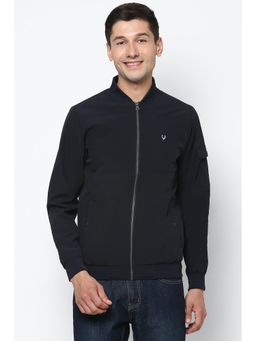 Allen Solly - Men Navy Blue Solid Full Sleeves Casual Jacket