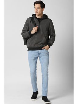 Peter England - Men Grey Solid Casual Jacket