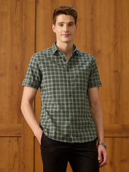 U.S. POLO ASSN. - Green Men's Equestrian Checked Shirt