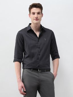 U.S. POLO ASSN. - Black Men's Tailored Fit Satin Shirt