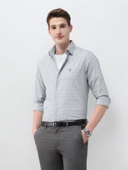 U.S. POLO ASSN. - Grey Men's Tailored Fit Satin Shirt