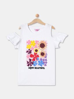 R&B - Girls Ivory Cotton Graphic T-Shirt