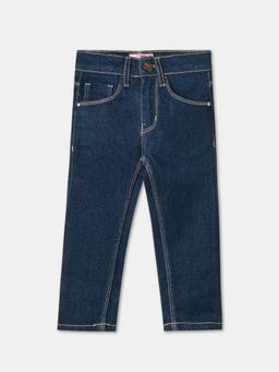 R&B - Blue Plain Regular Girls Jeans