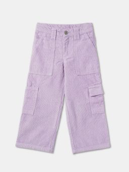 R&B - Girls Cotton Lavender Stripes Pant