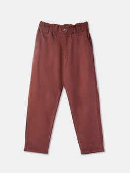 R&B - Girls Cotton Brown Solid Pant