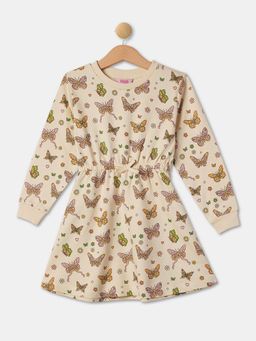 R&B - Girls Cotton Floral Pink Mini Dress