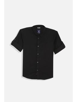 Allen Solly - Boys Black Slim Fit Textured Casual Shirt