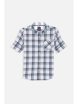 Allen Solly - Boys White Slim Fit Check Casual Shirt