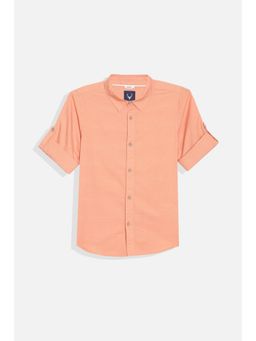 Allen Solly - Boys Peach Slim Fit Self Design Casual Shirt