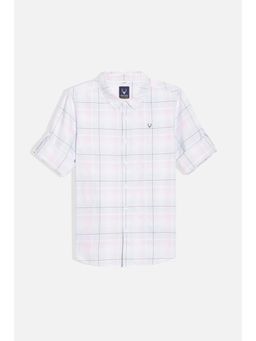 Allen Solly - Boys Lilac Slim Fit Check Casual Shirt