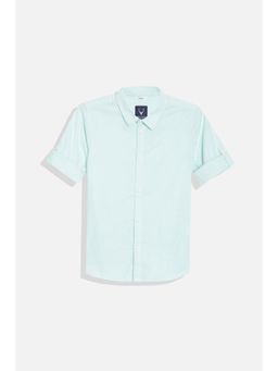 Allen Solly - Boys Green Slim Fit Solid Casual Shirt
