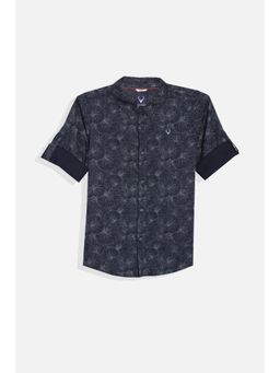 Allen Solly - Boys Navy Slim Fit Print Casual Shirt
