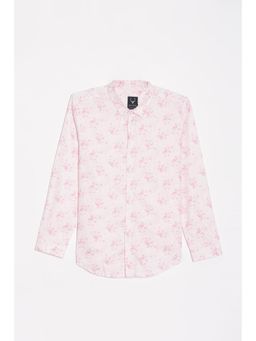 Allen Solly - Boys Pink Slim Fit Print Casual Shirt