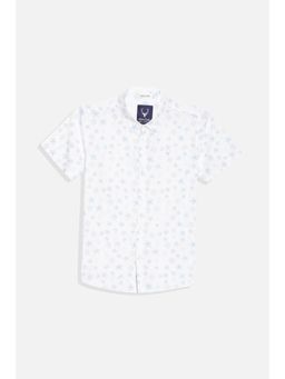 Allen Solly - Boys White Regular Fit Print Casual Shirt
