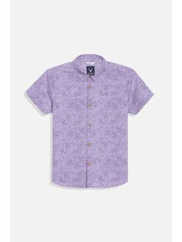 Allen Solly - Boys Purple Regular Fit Print Casual Shirt
