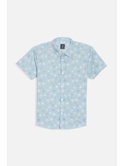 Allen Solly - Boys Light Blue Regular Fit Print Casual Shirt