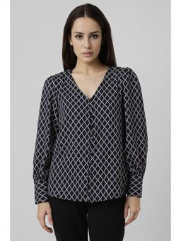 Van Heusen - Women Black Print Long Sleeves Formal Shirt
