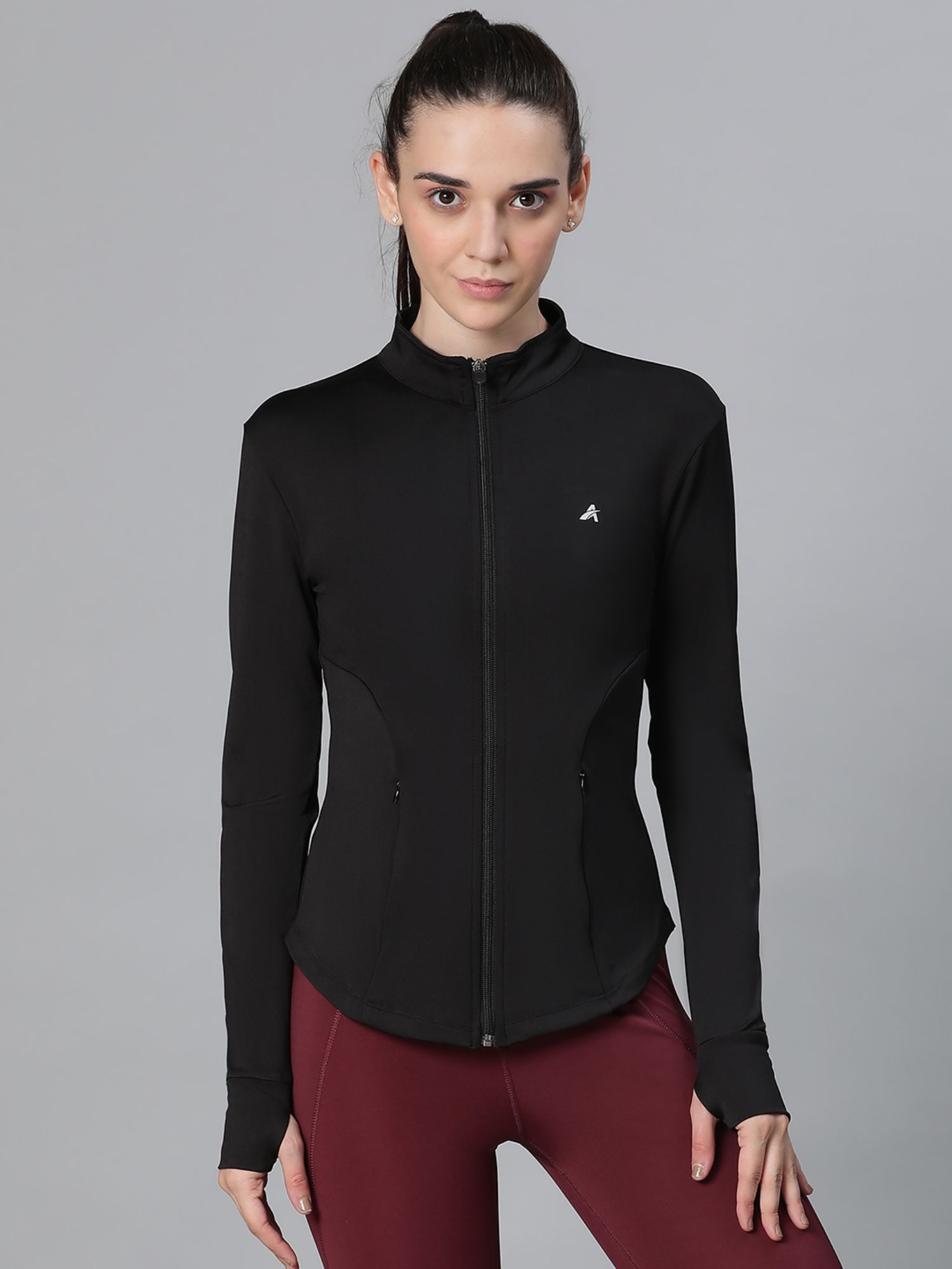 athlisis Black Zippered Quick Dry Running Fitness Sports Jacket-picture-32