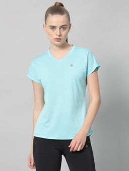 Athlisis - Women Turquoise Blue Short-Sleeve Running Fitness Sports T-Shirt