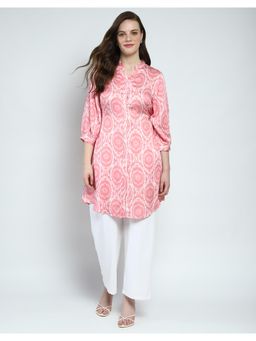 Monte Carlo - Women Printed Pink Round Neck Kurta