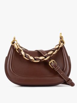 Kazo - Braided Strap Sling Bag - Brown