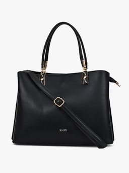 Kazo - Formal Solid Satchel Bag - Black