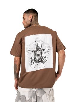 RHINO CULT - Brown Jujutsu Tech Oversize T-Shirt