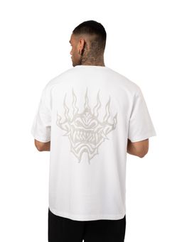 RHINO CULT - White Tribal Warrior Oversize T-Shirt