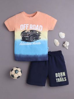 Bumzee - Multi-Color Half Sleeves T-Shirt and Shorts