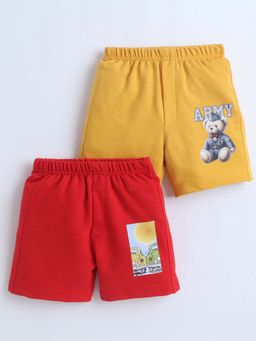 Bumzee - Red and Mustard Boys Shorts (Pack of 2)