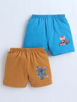 Bumzee - Blue and Mustard Boys Shorts (Pack of 2)