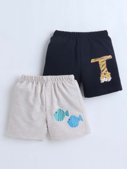 Bumzee - Black and Beige Boys Shorts (Pack of 2)