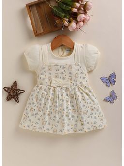 Bumzee - Cream Girls Half Sleeves Frock