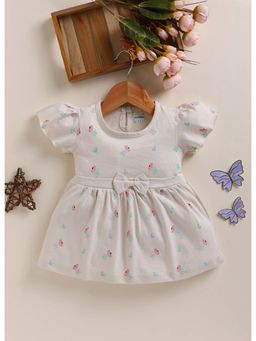 Bumzee - Beige Girls Half Sleeves Frock