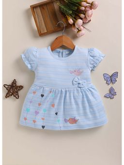 Bumzee - Sky Blue Girls Half Sleeves Frock