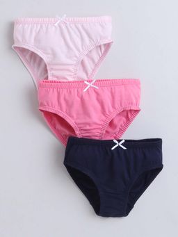Bumzee - Multi-Color Girls Compact Cotton Panties (Pack of 3)