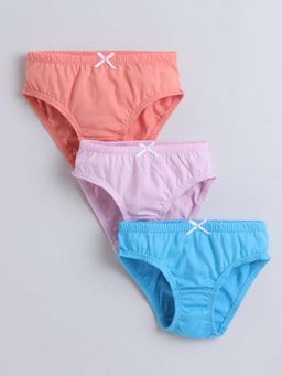 Bumzee - Multi-Color Girls Compact Cotton Panties (Pack of 3)