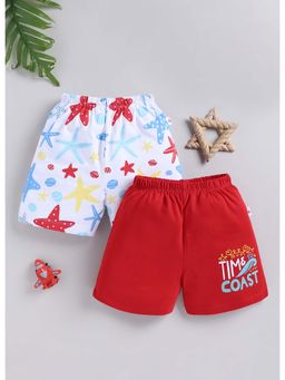 Bumzee - Red and White Boys Shorts (Pack of 2)